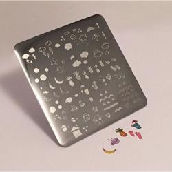 doodles Drinks & Fruit (CjS-18), Clear Jelly Stamper, stampingplade